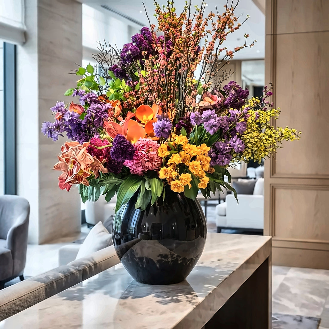 Meadow Lounge — hotel and restaurant flower arrangement in Los Angeles