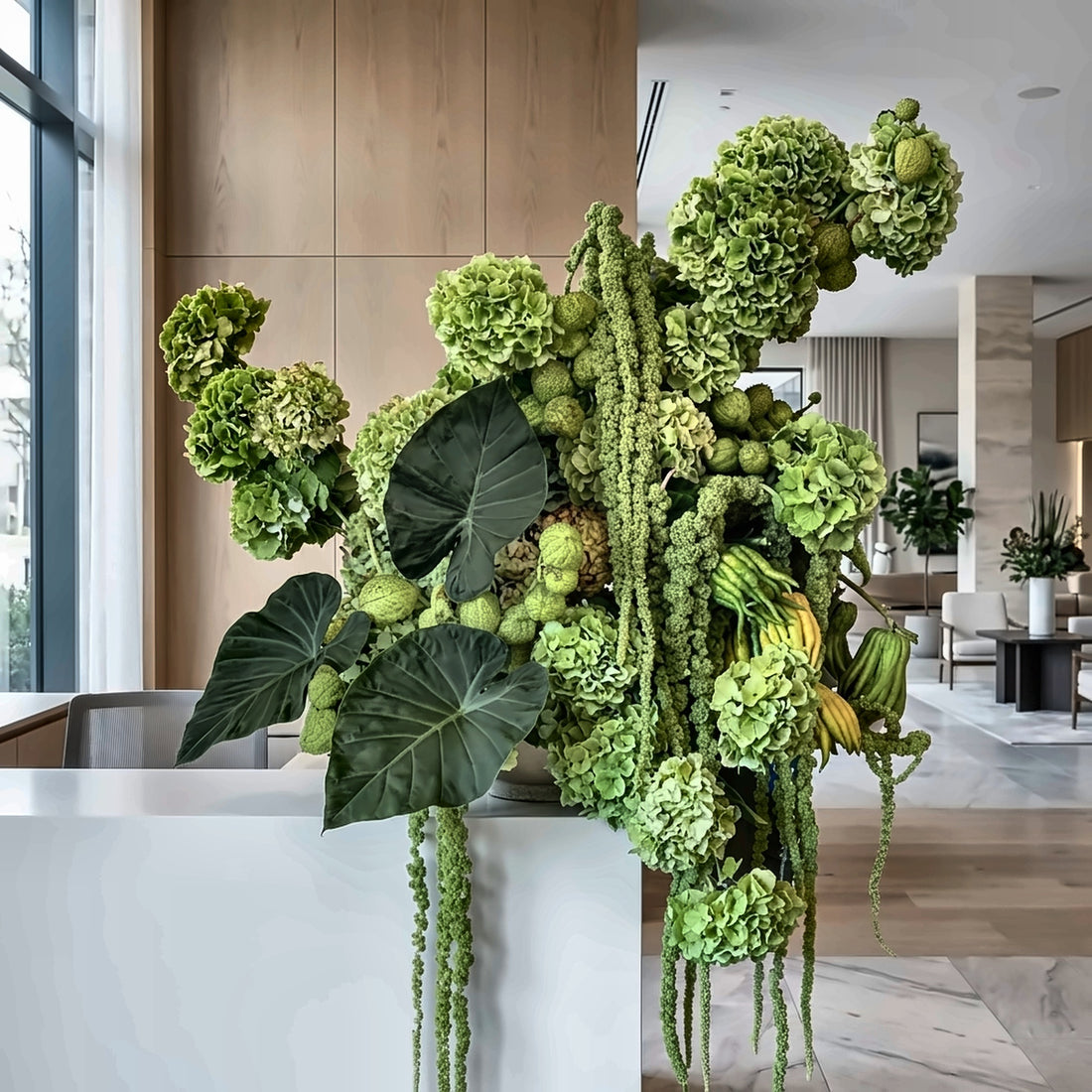 Petal Atrium — hotel and restaurant flower arrangement in Los Angeles