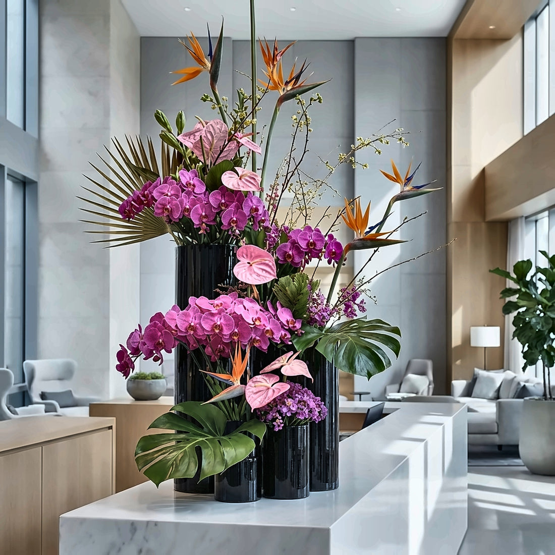 Grand Oasis — hotel and restaurant flower arrangement in Los Angeles