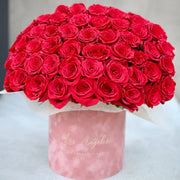 Cherry Red flower arrangement Pacific Heights San Francisco florist
