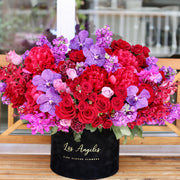 Luxury red roses purple vanda orchids gift delivery Oakland San Francisco