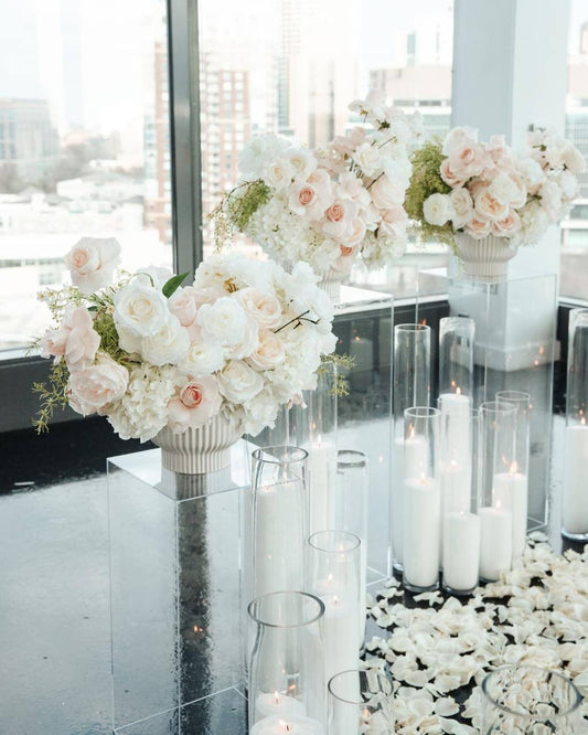 Ivory & Blush Pedestal Pair Proposal - Ventura County