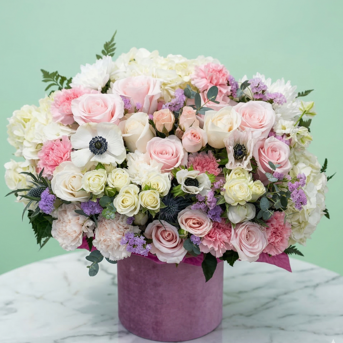 Loli - premium pink and white flower box same-day delivery Los Angeles