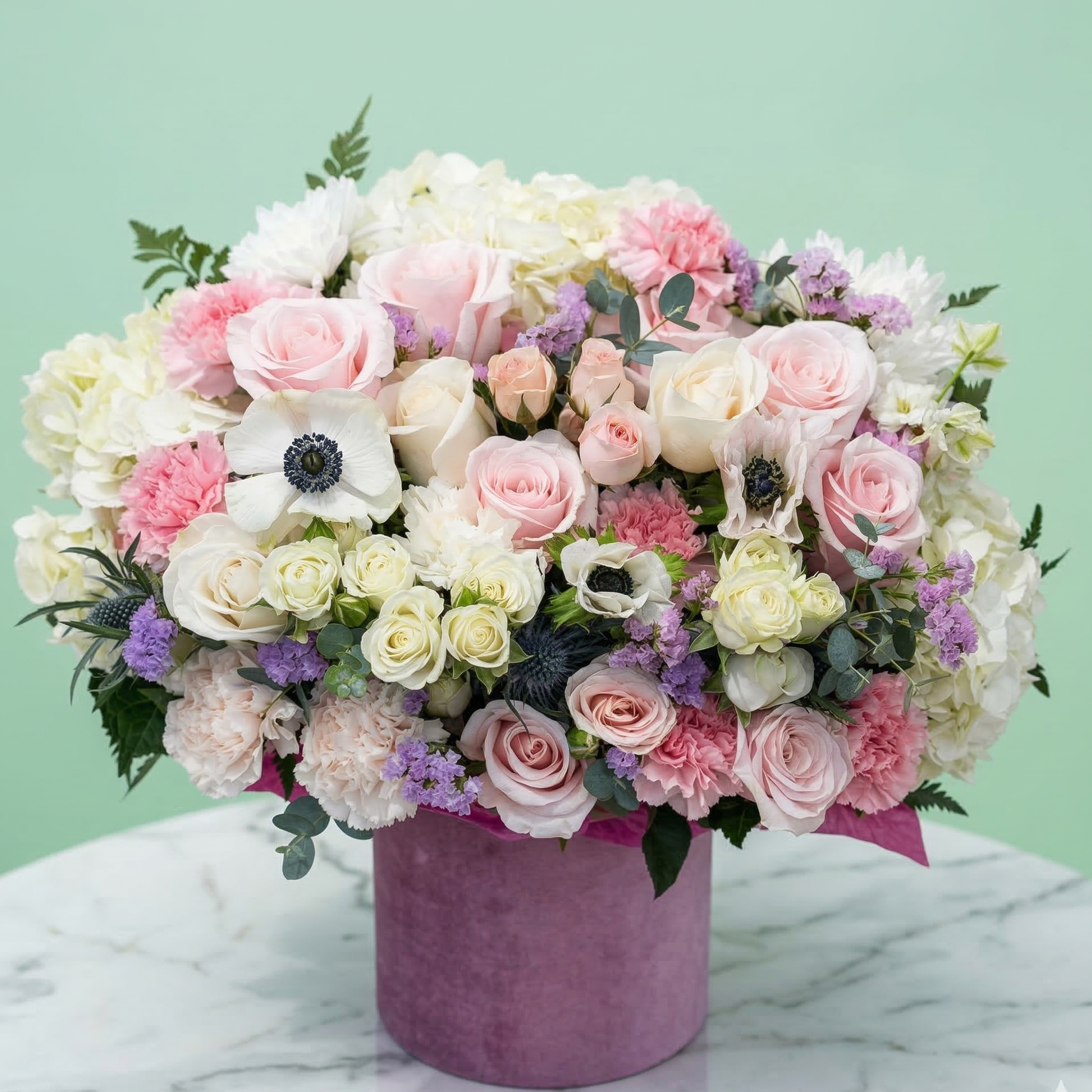 Loli - premium pink and white flower box same-day delivery Los Angeles