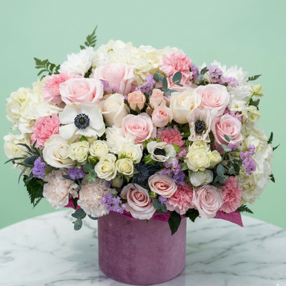 Loli - premium pink and white flower box same-day delivery Los Angeles