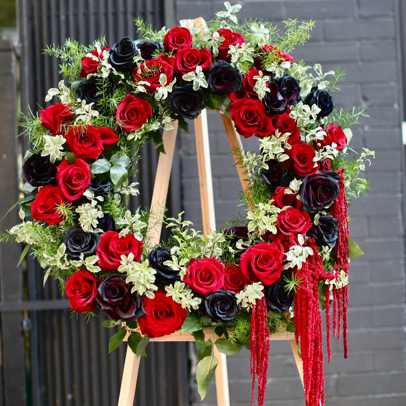 Memorial Bloom red roses black roses same-day delivery Honolulu