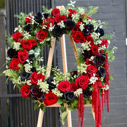 Memorial Bloom red roses black roses same-day delivery San Francisco