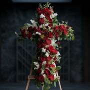 Memorial Cross - fresh floral arrangement delivery in Los Angeles by Pink Clover