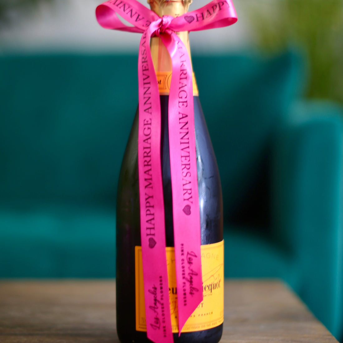 Custom Ribbon - premium fresh floral arrangement same-day delivery Los Angeles