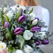 Hazel arrangement styled in setting - luxury bouquet Los Angeles florist