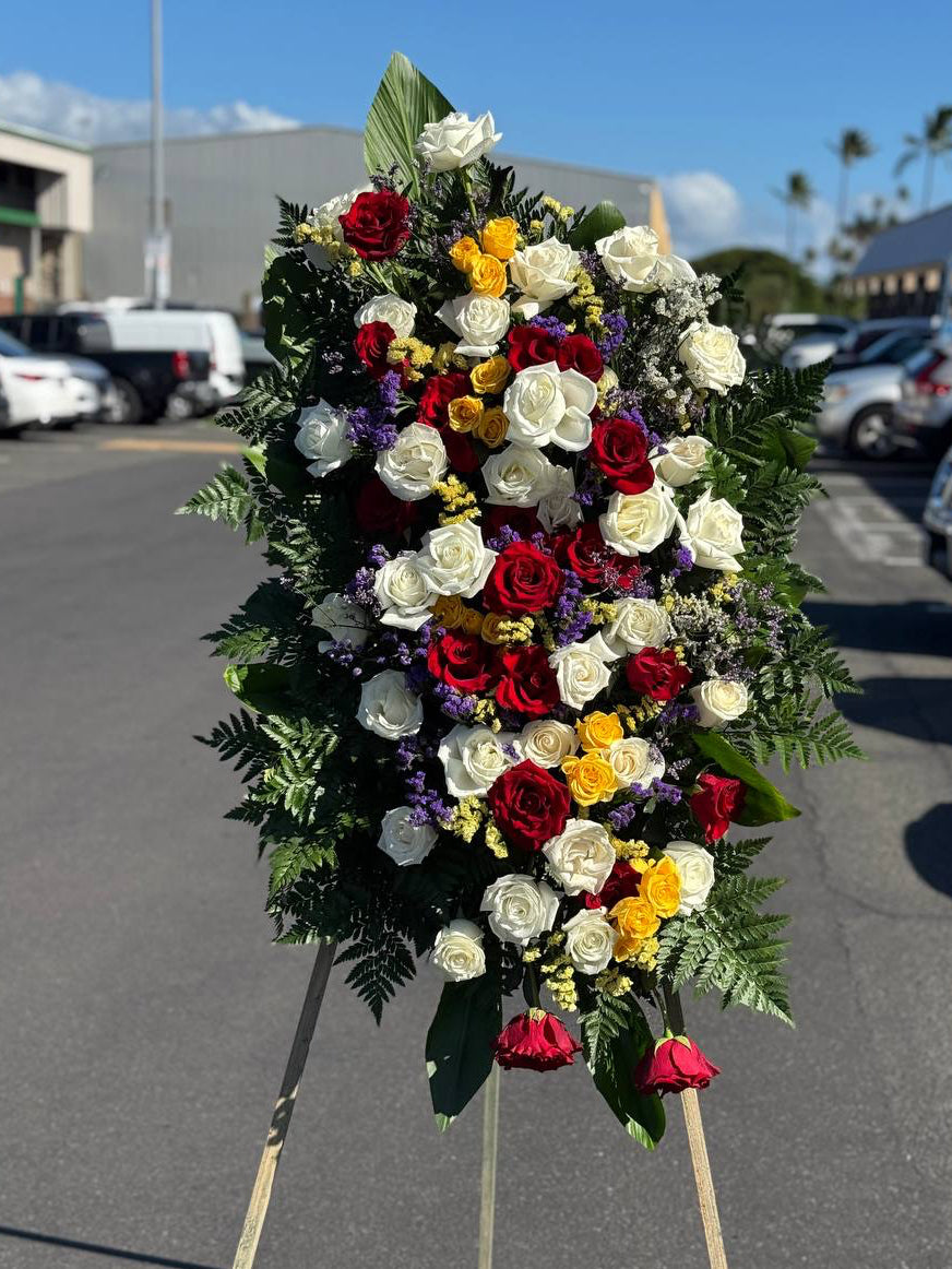 Sympathy Spray - Remembrance fresh seasonal flowers same-day delivery Honolulu