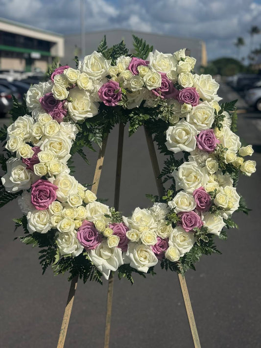 Circle Spray Purple fresh seasonal flowers same-day delivery Honolulu