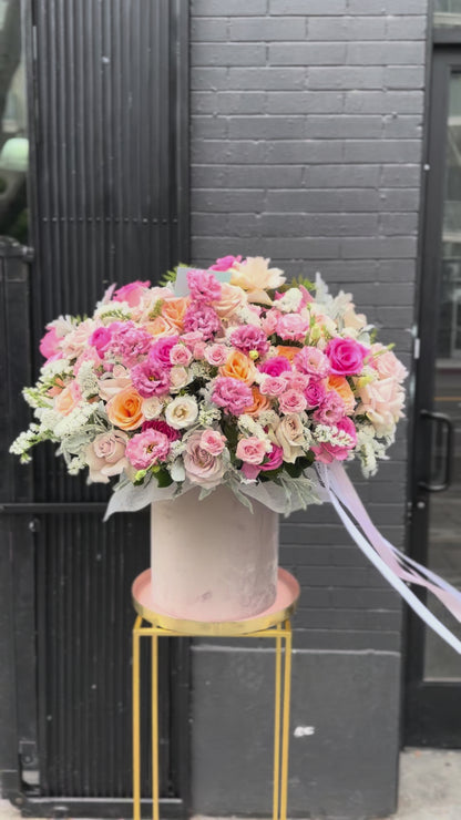 Soft pastel floral arrangement in gentle pinks, ideal for romantic gestures and sentimental occasions.