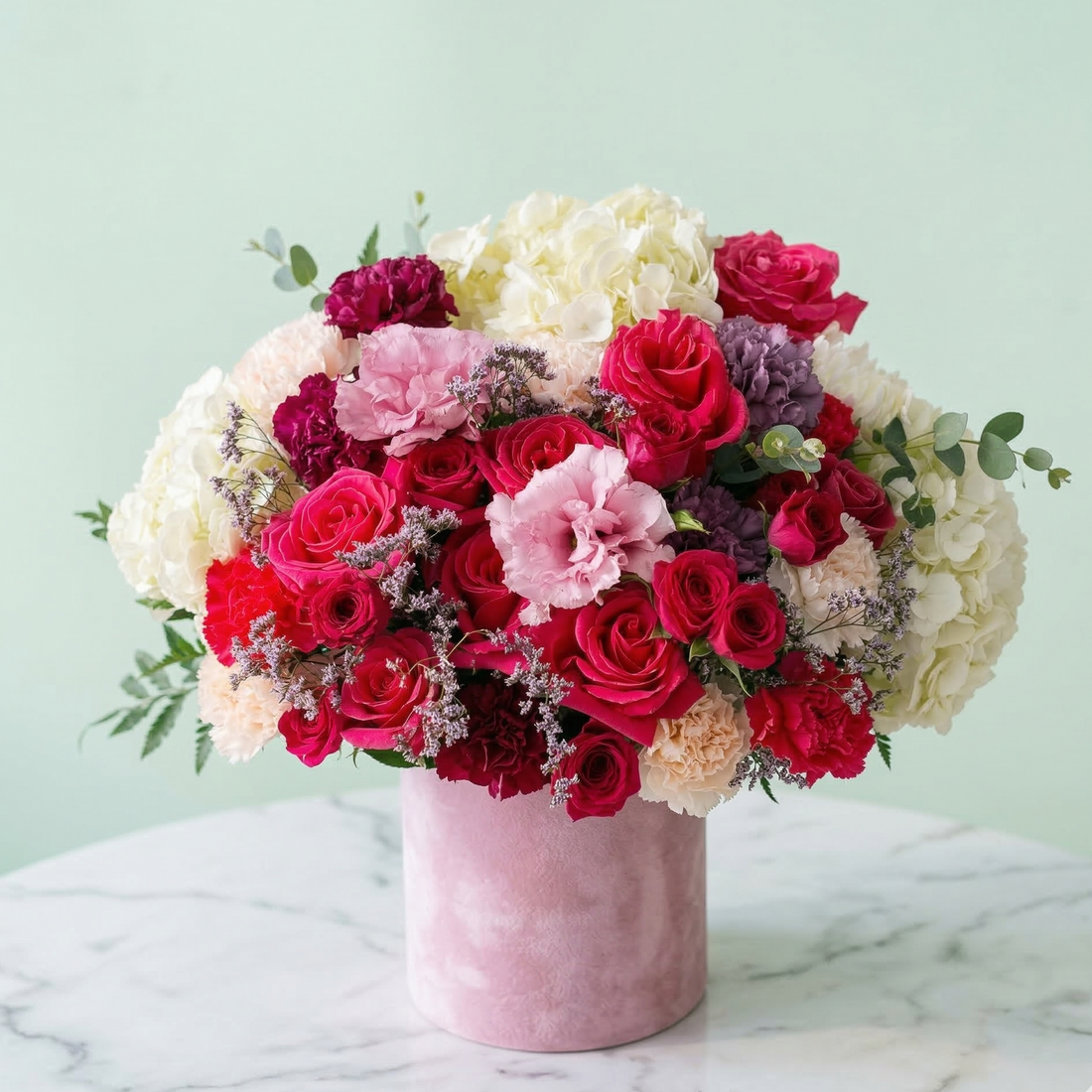 Evie - premium pink flower box same-day delivery Los Angeles
