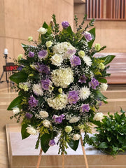 Sympathy spray bouquet Pacific Heights San Francisco florist Pink Clover