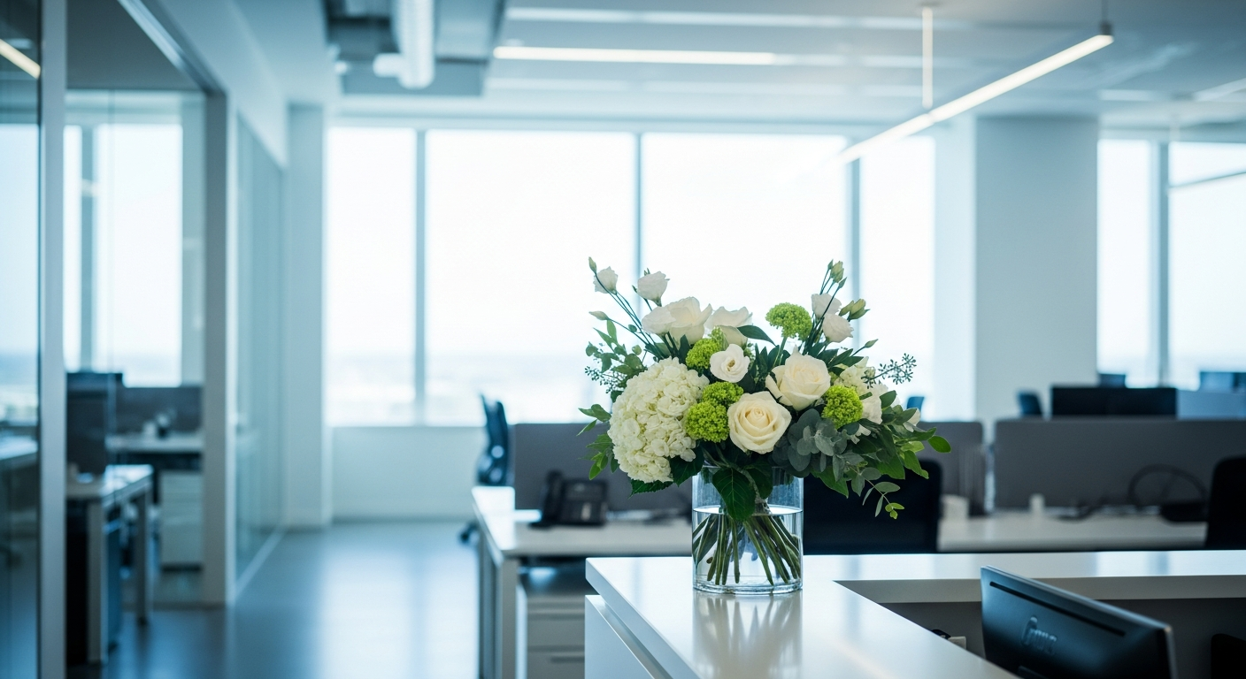 Office flowers in a Silicon Beach Venice office - Pink Clover