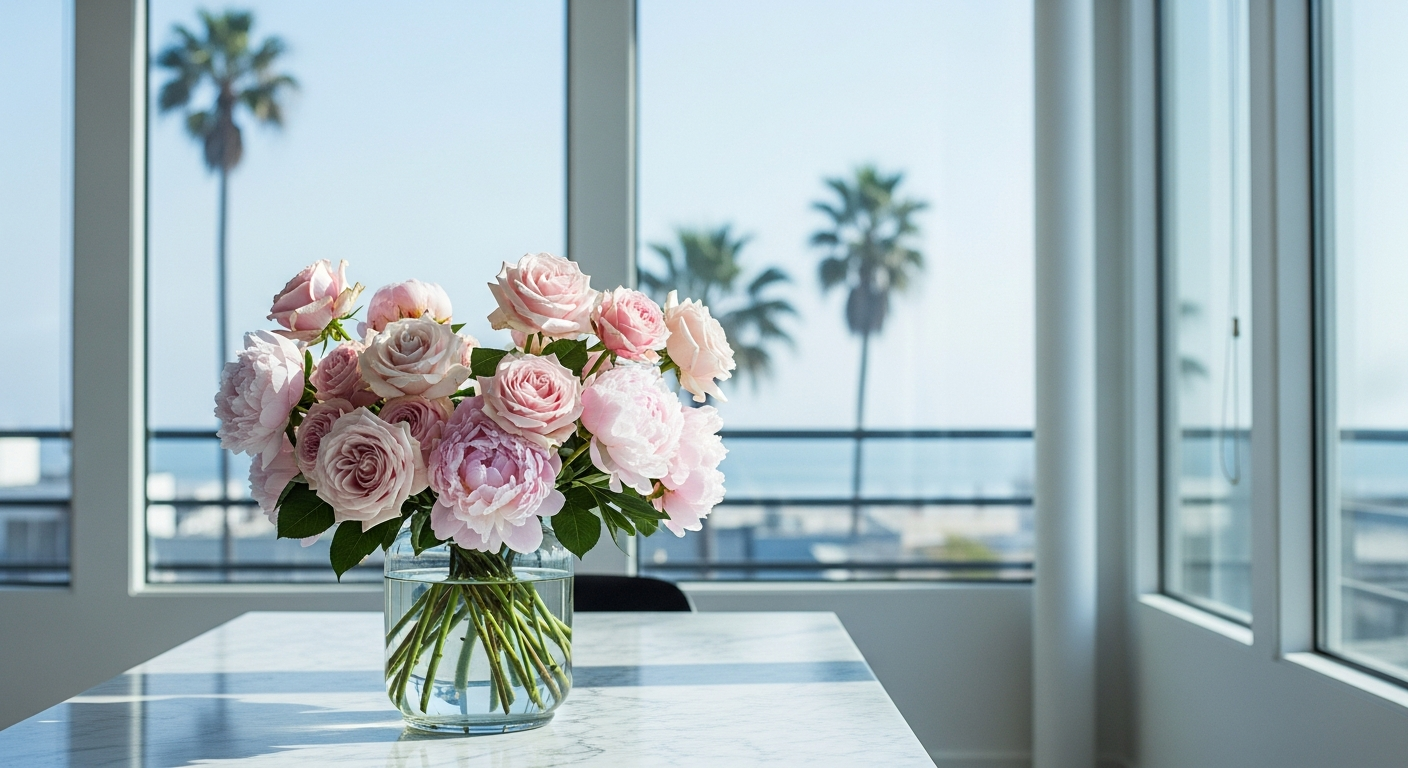 Luxury flowers in a bright Venice Beach loft - Pink Clover Venice Florist