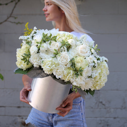 Catherine - premium white and green flower box same-day delivery Los Angeles