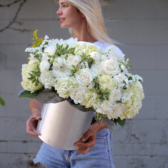 Catherine - premium white and green flower box same-day delivery Los Angeles