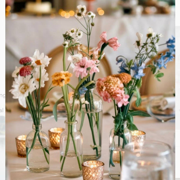 Wildflower Bud Vase Set - pastel baby shower flowers Los Angeles