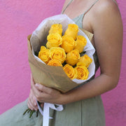 Yellow Dozen - 12 yellow roses bouquet delivery in Los Angeles by Pink Clover
