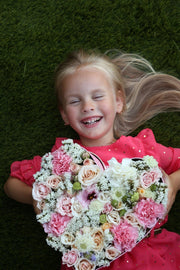 My Heart arrangement styled in setting - luxury flower box Los Angeles florist