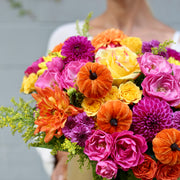Handcrafted Pumpkin Box showcasing rich orange and red tones, ideal for Thanksgiving, harvest events or luxury home decor