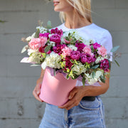 Evie close-up detail - pink flower box from Pink Clover LA