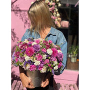 Hollywood side angle - pink flower box delivered in LA