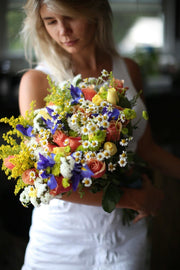 Millie arrangement styled in setting - luxury bouquet Los Angeles florist