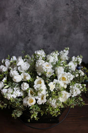 Princess arrangement styled in setting - luxury flower basket Los Angeles florist
