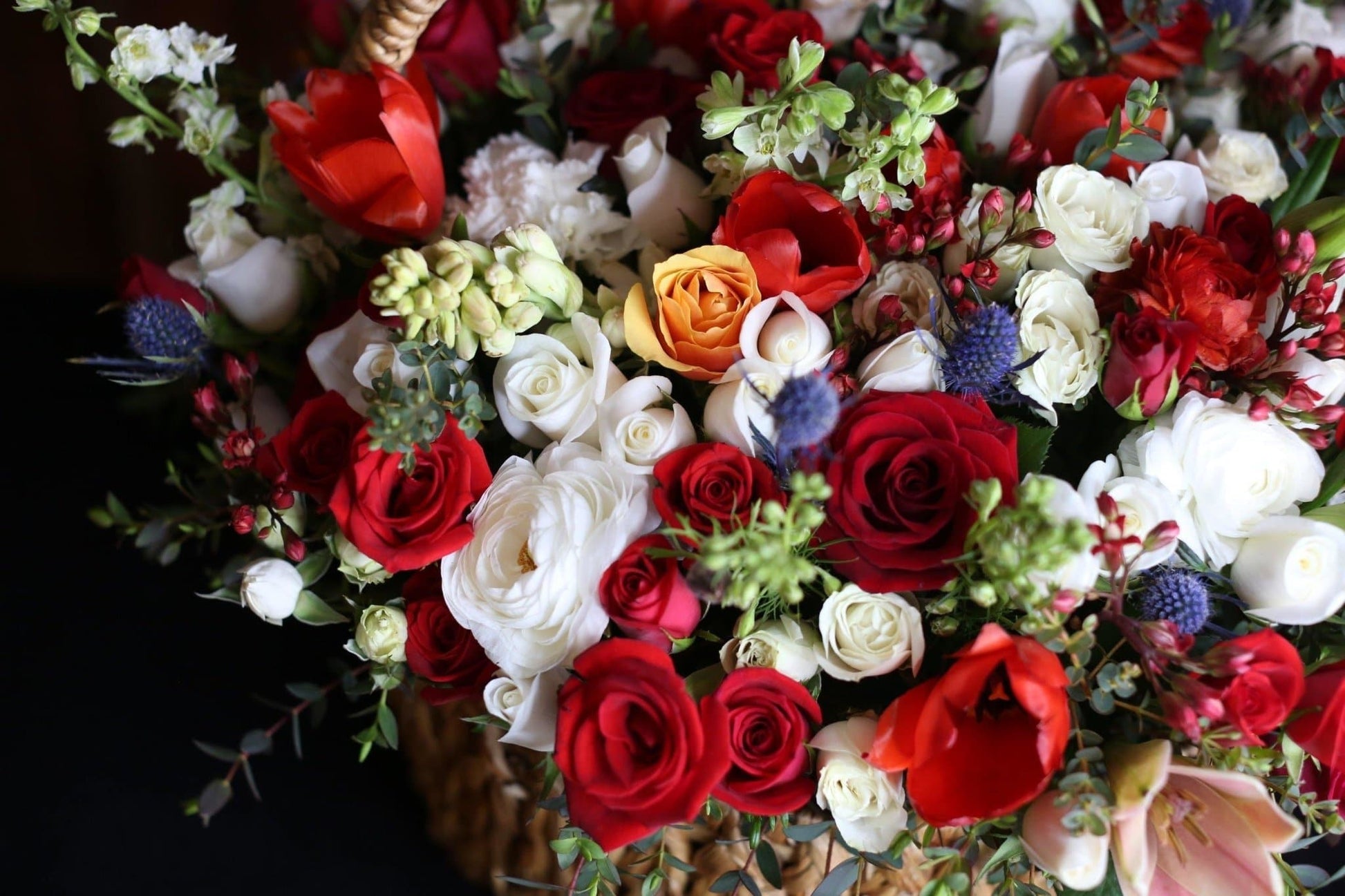 Flora styled in setting - luxury floral arrangement Los Angeles florist