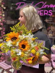 Sunny close-up detail - fresh bouquet from Pink Clover LA